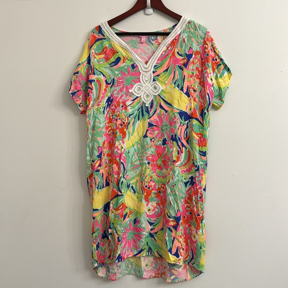 Lilly Pulitzer HARLOW TUNIC DRESS Multi Casa Banana sz L - Picture 4 of 10